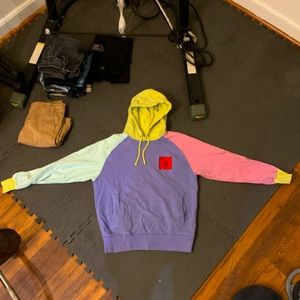 Teddy Fresh color block hoodie